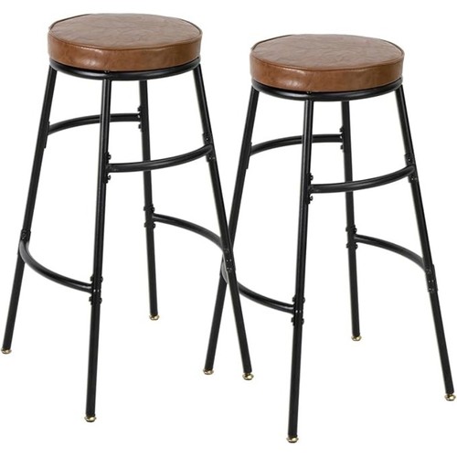 Set leather bar stools - pu,