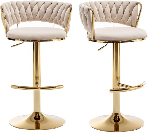 Gold bar stools set - gold, of